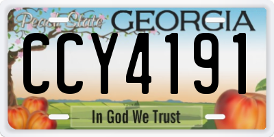 GA license plate CCY4191