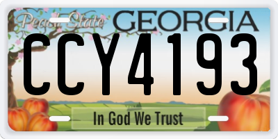 GA license plate CCY4193
