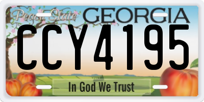 GA license plate CCY4195