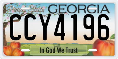 GA license plate CCY4196
