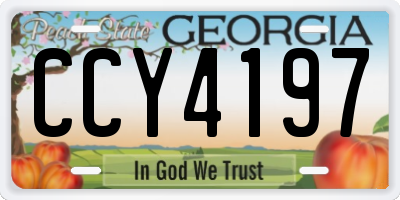 GA license plate CCY4197