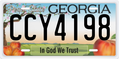 GA license plate CCY4198