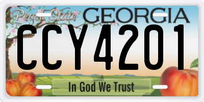 GA license plate CCY4201