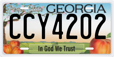 GA license plate CCY4202