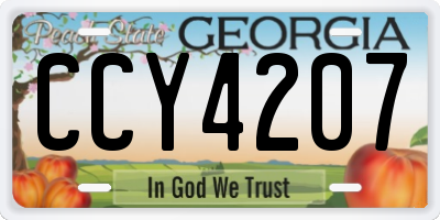 GA license plate CCY4207