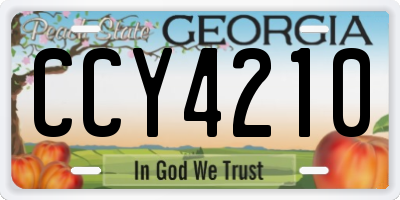 GA license plate CCY4210