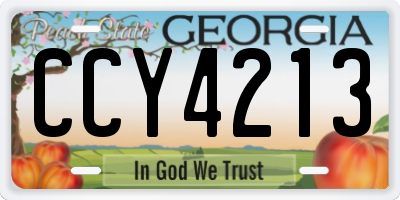 GA license plate CCY4213