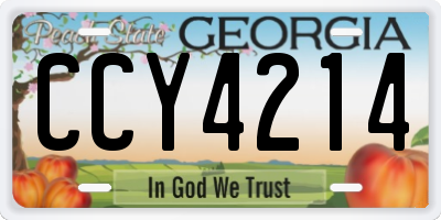 GA license plate CCY4214