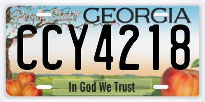 GA license plate CCY4218