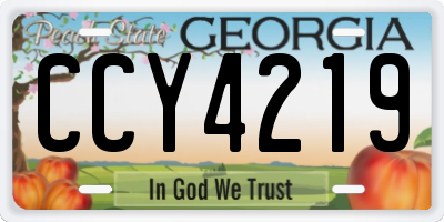 GA license plate CCY4219