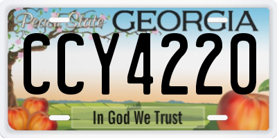 GA license plate CCY4220