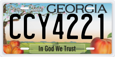 GA license plate CCY4221