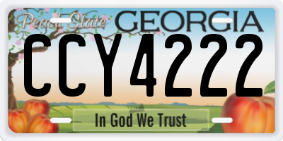 GA license plate CCY4222