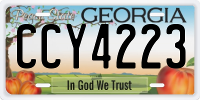 GA license plate CCY4223