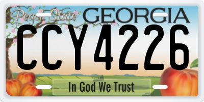 GA license plate CCY4226