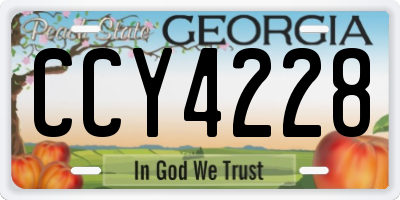 GA license plate CCY4228