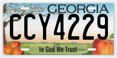 GA license plate CCY4229
