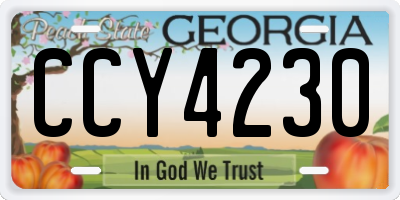 GA license plate CCY4230