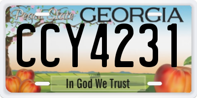 GA license plate CCY4231