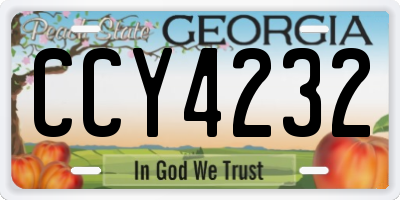 GA license plate CCY4232