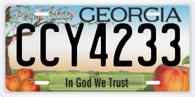 GA license plate CCY4233