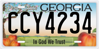 GA license plate CCY4234