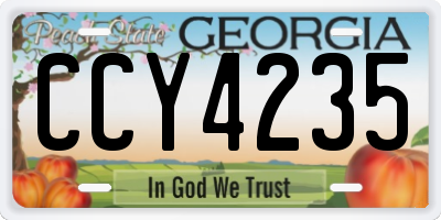 GA license plate CCY4235
