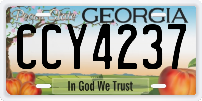 GA license plate CCY4237