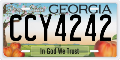 GA license plate CCY4242