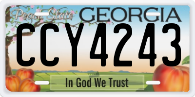 GA license plate CCY4243