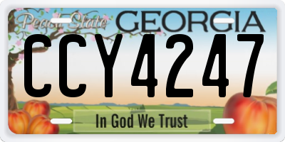 GA license plate CCY4247