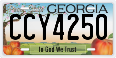 GA license plate CCY4250