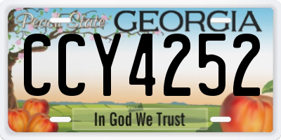 GA license plate CCY4252