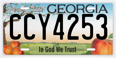 GA license plate CCY4253