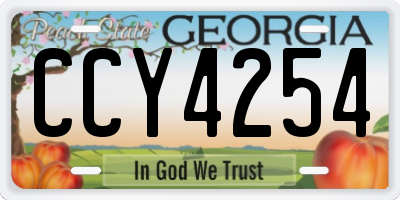 GA license plate CCY4254