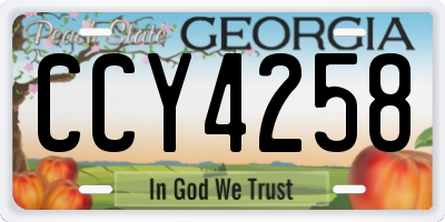 GA license plate CCY4258