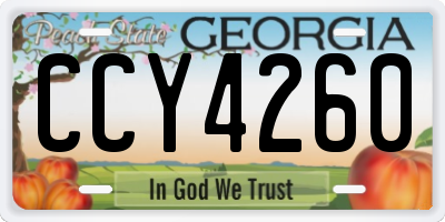 GA license plate CCY4260