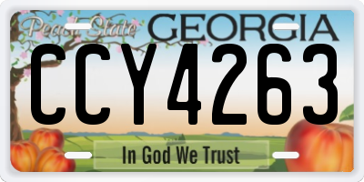 GA license plate CCY4263