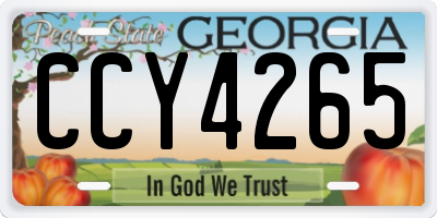 GA license plate CCY4265