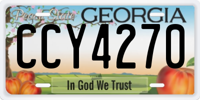 GA license plate CCY4270