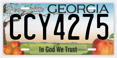 GA license plate CCY4275