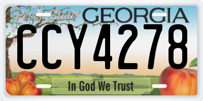 GA license plate CCY4278