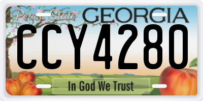 GA license plate CCY4280