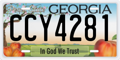 GA license plate CCY4281