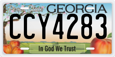 GA license plate CCY4283