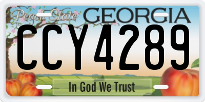 GA license plate CCY4289