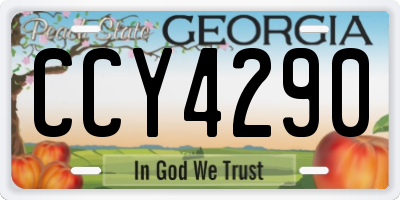 GA license plate CCY4290