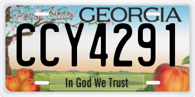 GA license plate CCY4291