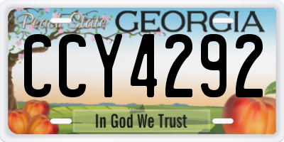 GA license plate CCY4292