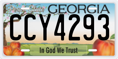 GA license plate CCY4293